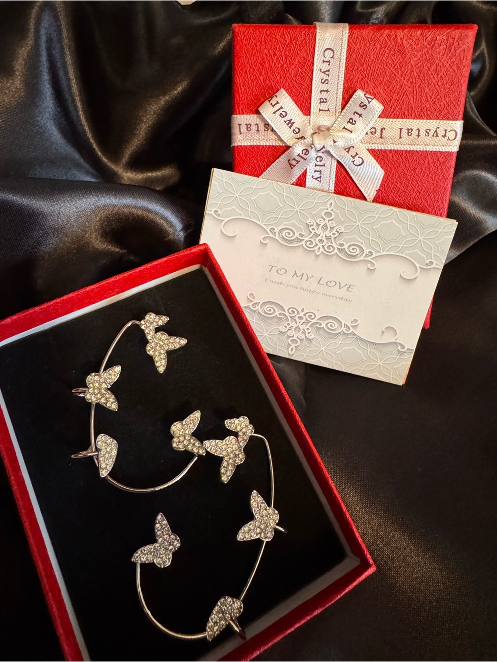 Sparkling Butterfly Earring Cuffs - Picture 2 of 12